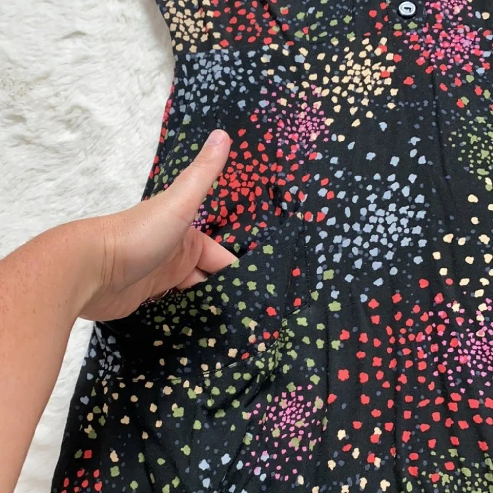 COPY - Anthropologie Tulle V Neck Retro Style Fireworks Mini Dress Black Size M… - Picture 5 of 13